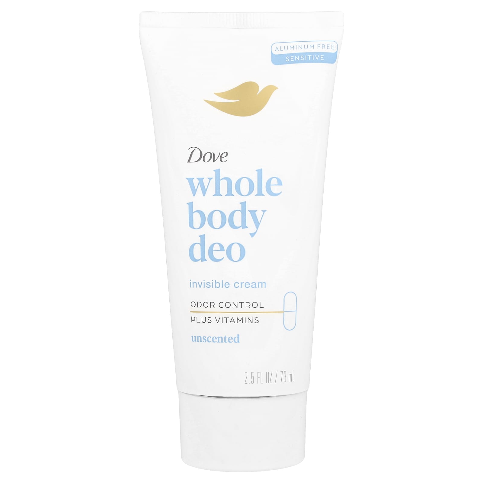 Dove Unscented Whole Body Deodorant, 2.5 fl oz (73 ml) - Image 1
