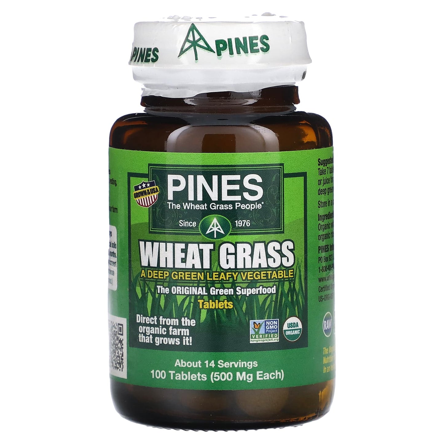 Pines International, Wheat Grass, 100 Tablets - Image 1