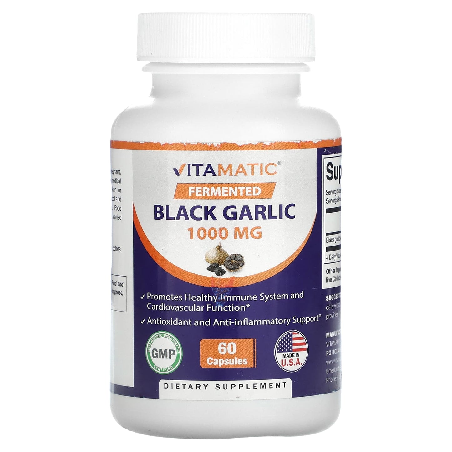 Vitamatic, Fermented Black Garlic, 60 Capsules (500 mg per Capsule) - Image 1