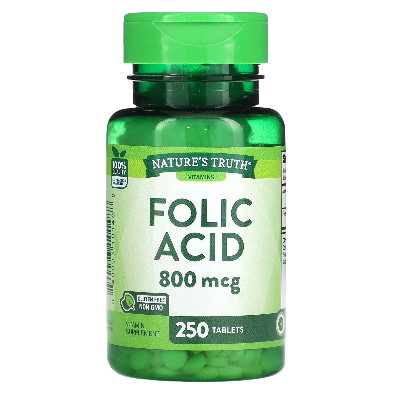 Nature's Truth, Folic Acid, 800 mcg, 250 Tablets - Image 1