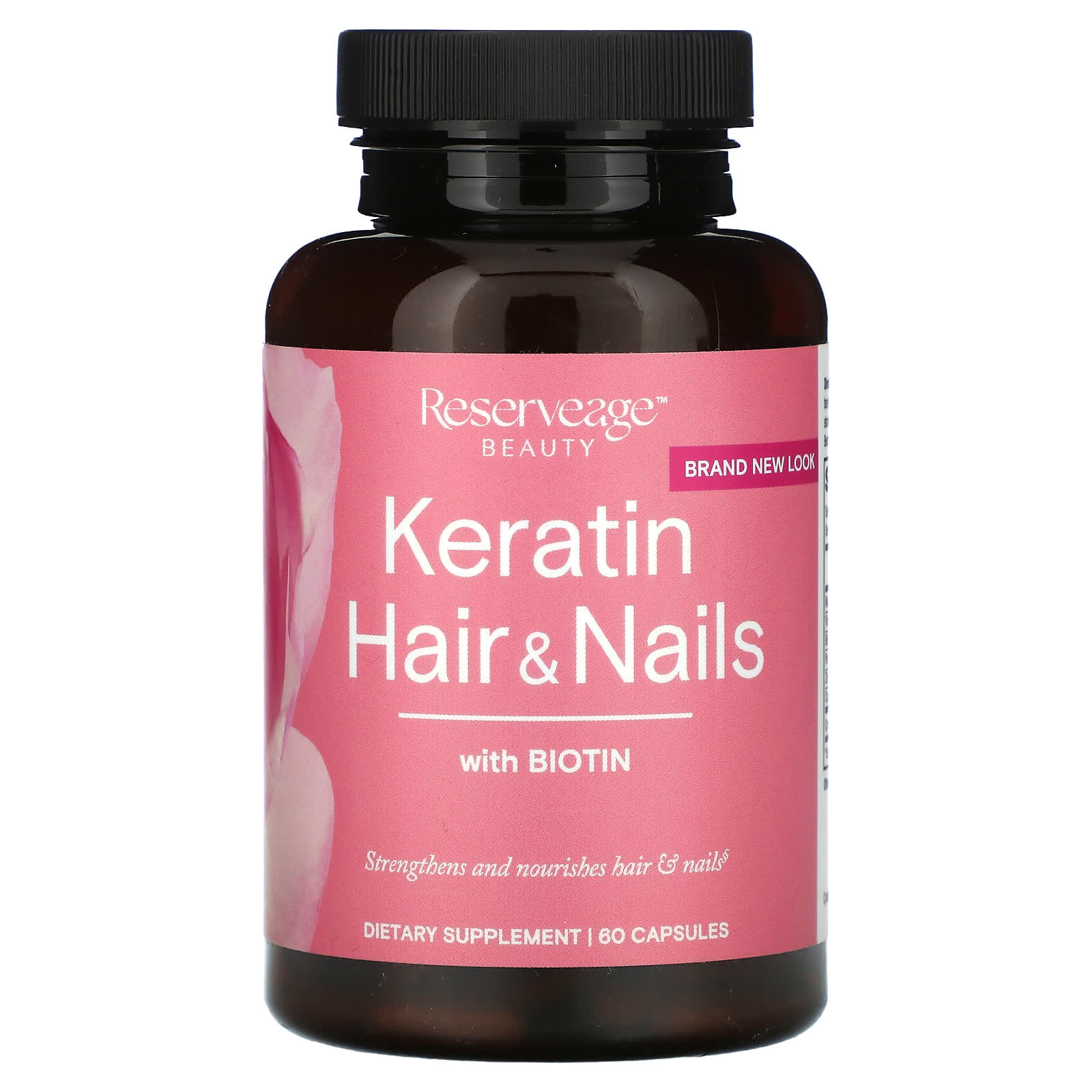 Reserveage Beauty, Keratin Hair & Nails With Biotin, 60 Capsules - Image 1