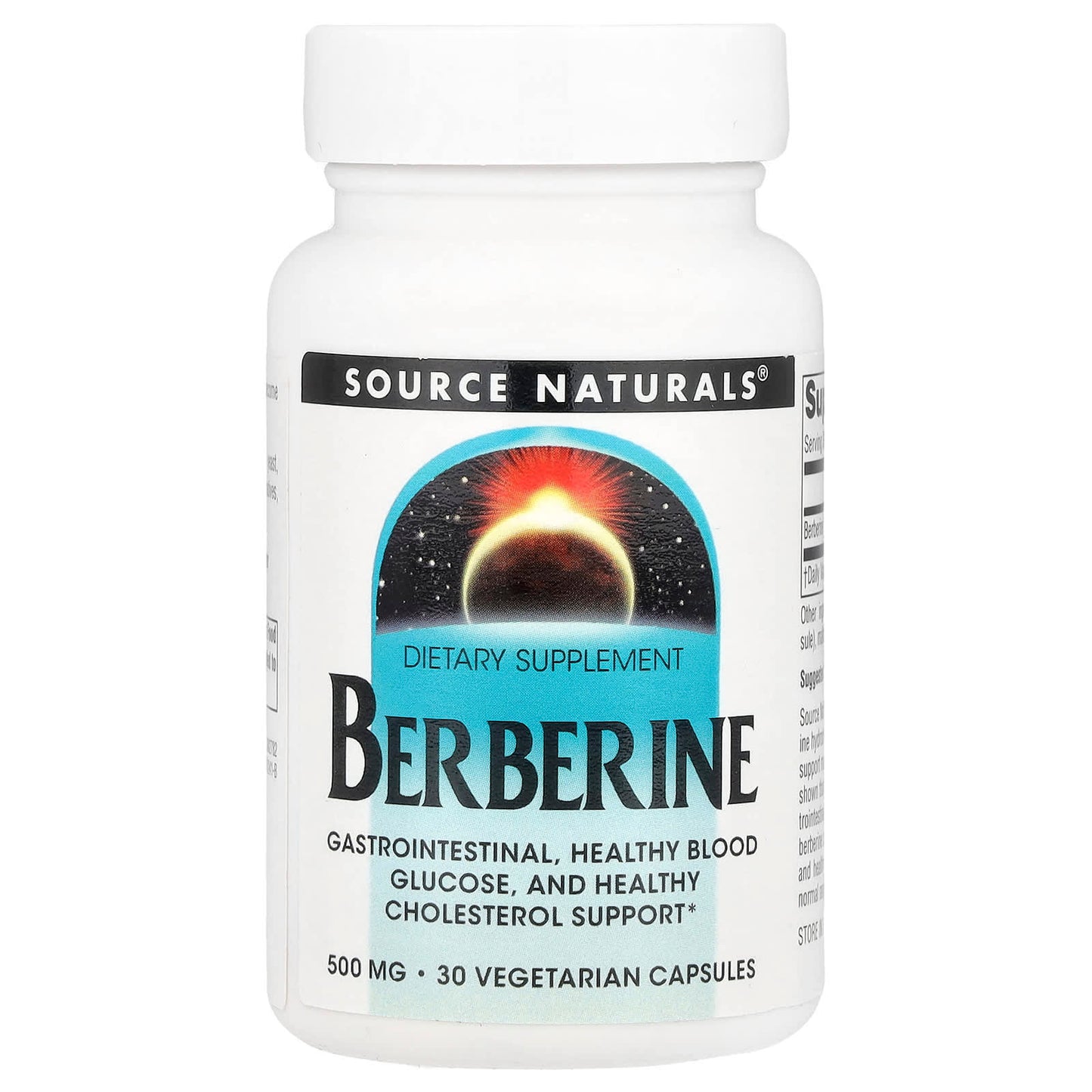 Source Naturals, Berberine, 500 mg , 30 Vegetarian Capsules - Image 1