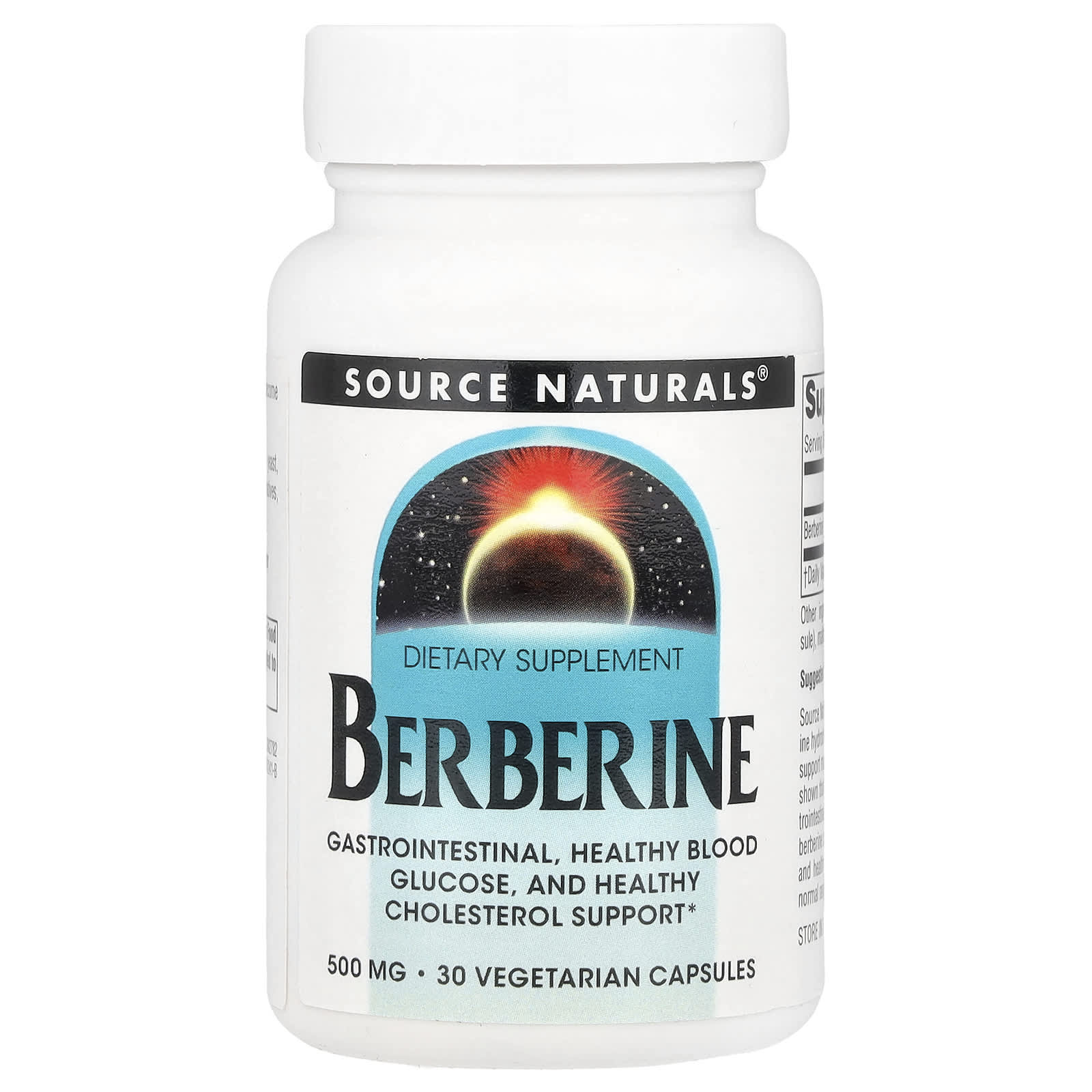 Source Naturals, Berberine, 500 mg , 30 Vegetarian Capsules - Image 1