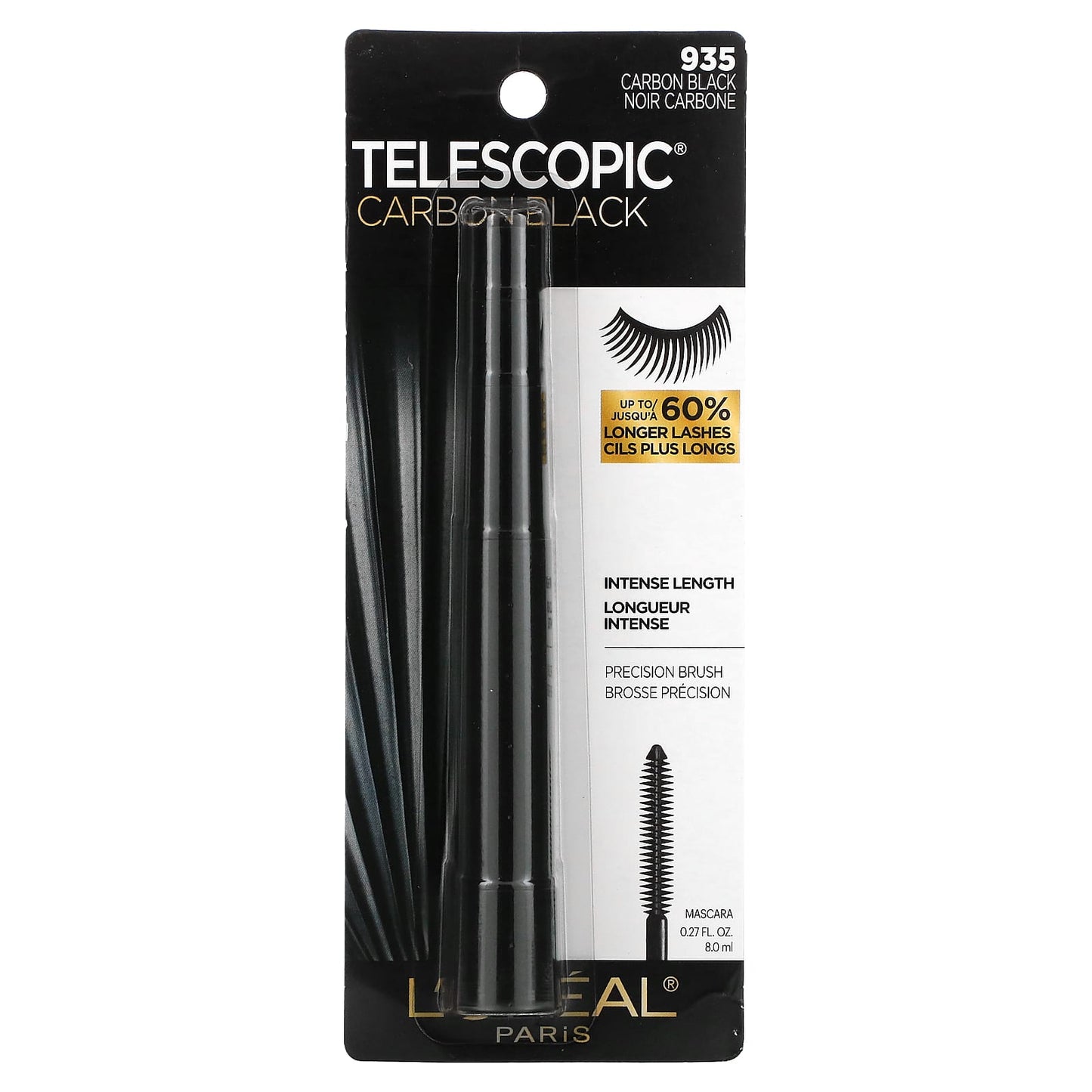 L'Oréal, Telescopic Carbon Black Mascara, 935 Carbon Black, 0.27 fl oz (8 ml) - Image 2
