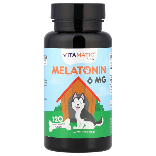 Vitamatic, Pets, Melatonin, Beef, 6 mg, 120 Tablets - Image 1