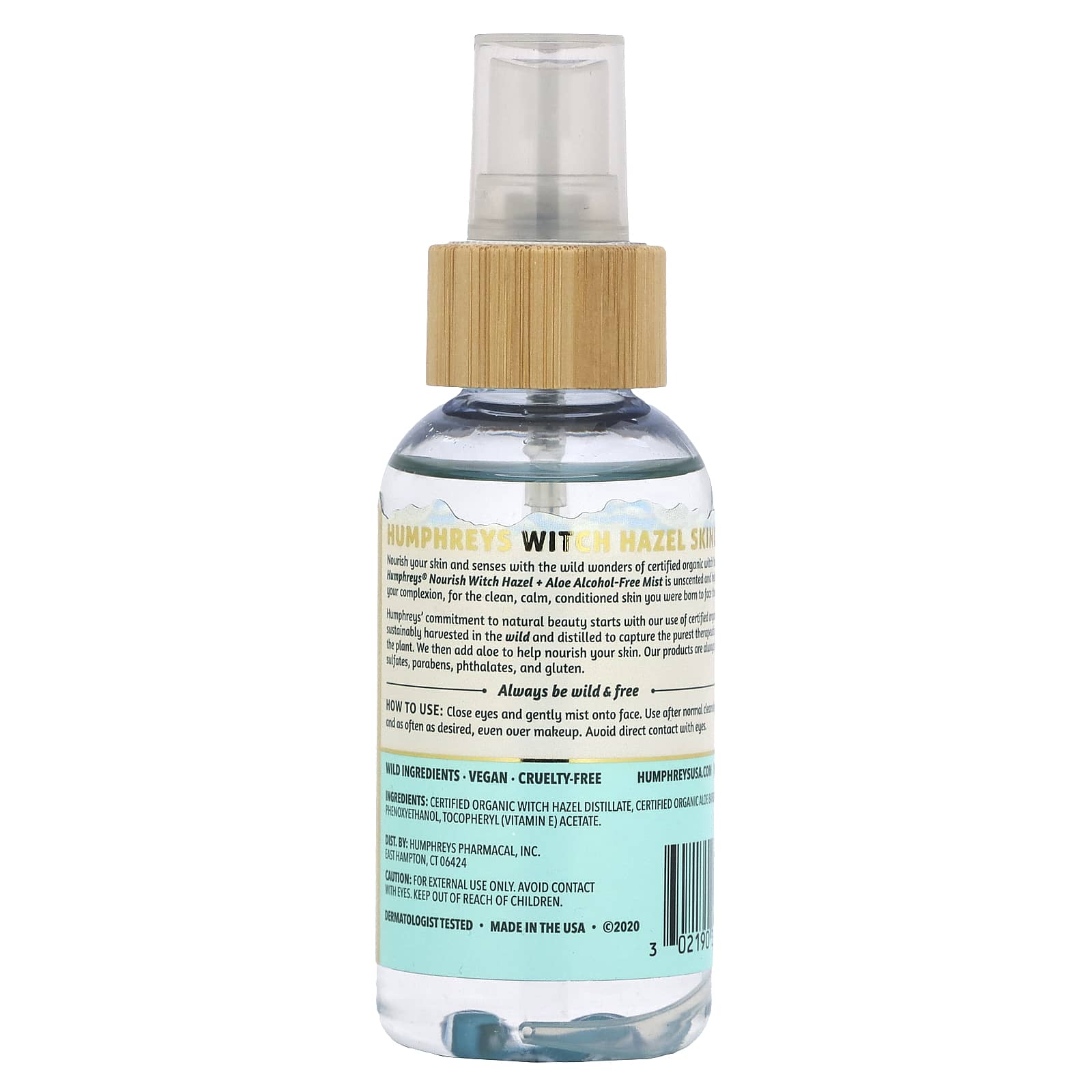 Humphreys Witch Hazel Aloe Mist, 97ml, Non-Alcoholic, Vegan - Image 2