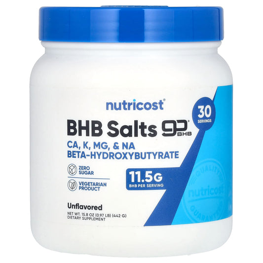 Nutricost, BHB Salts, goBHB®, Unflavored, 0.97 lb (442 g) - Image 1