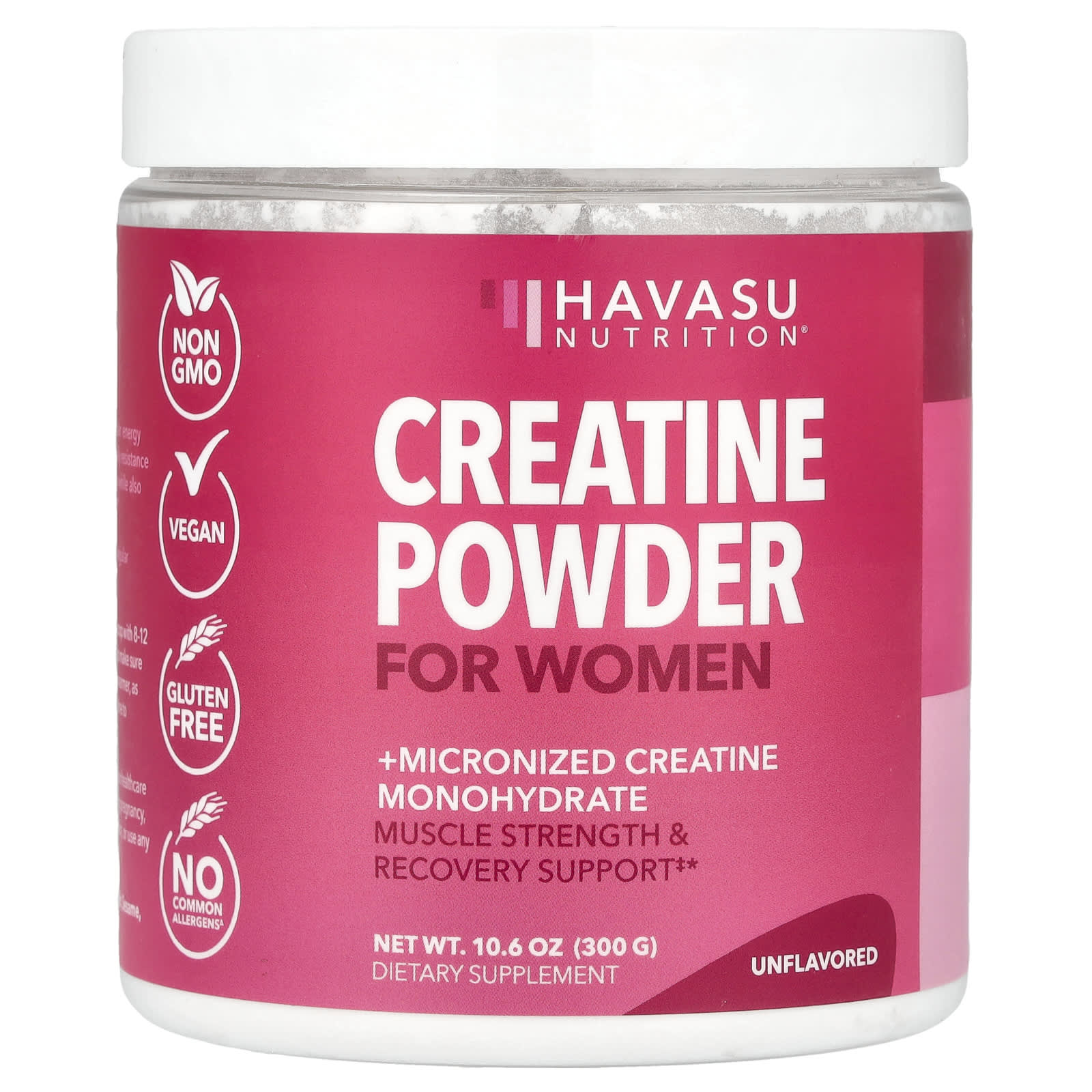 Best Creatine Powder for Women - Unflavored, No Allergens, 10.6 oz - Image 1