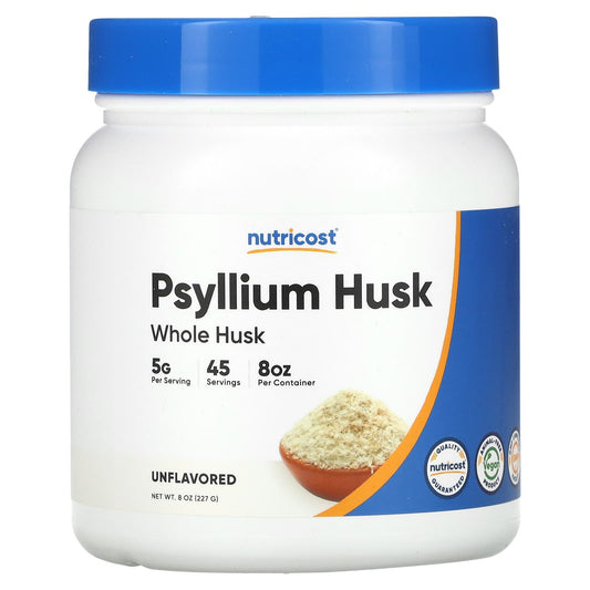 Nutricost, Psyllium Husk, Whole Husk, Unflavored, 8 oz (227 g) - Image 1