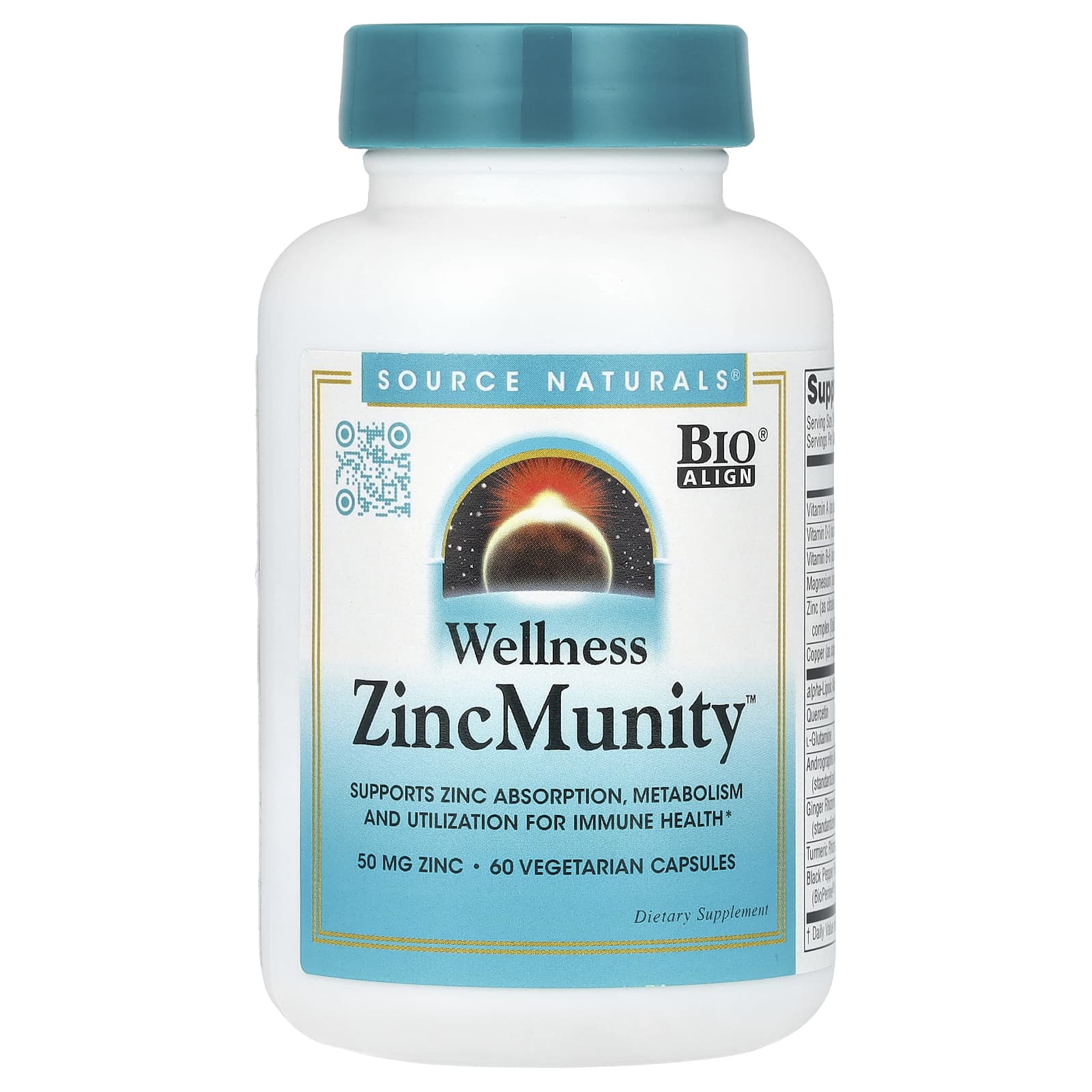 Source Naturals, Wellness ZincMunity™, 60 Vegetarian Capsules - Image 1