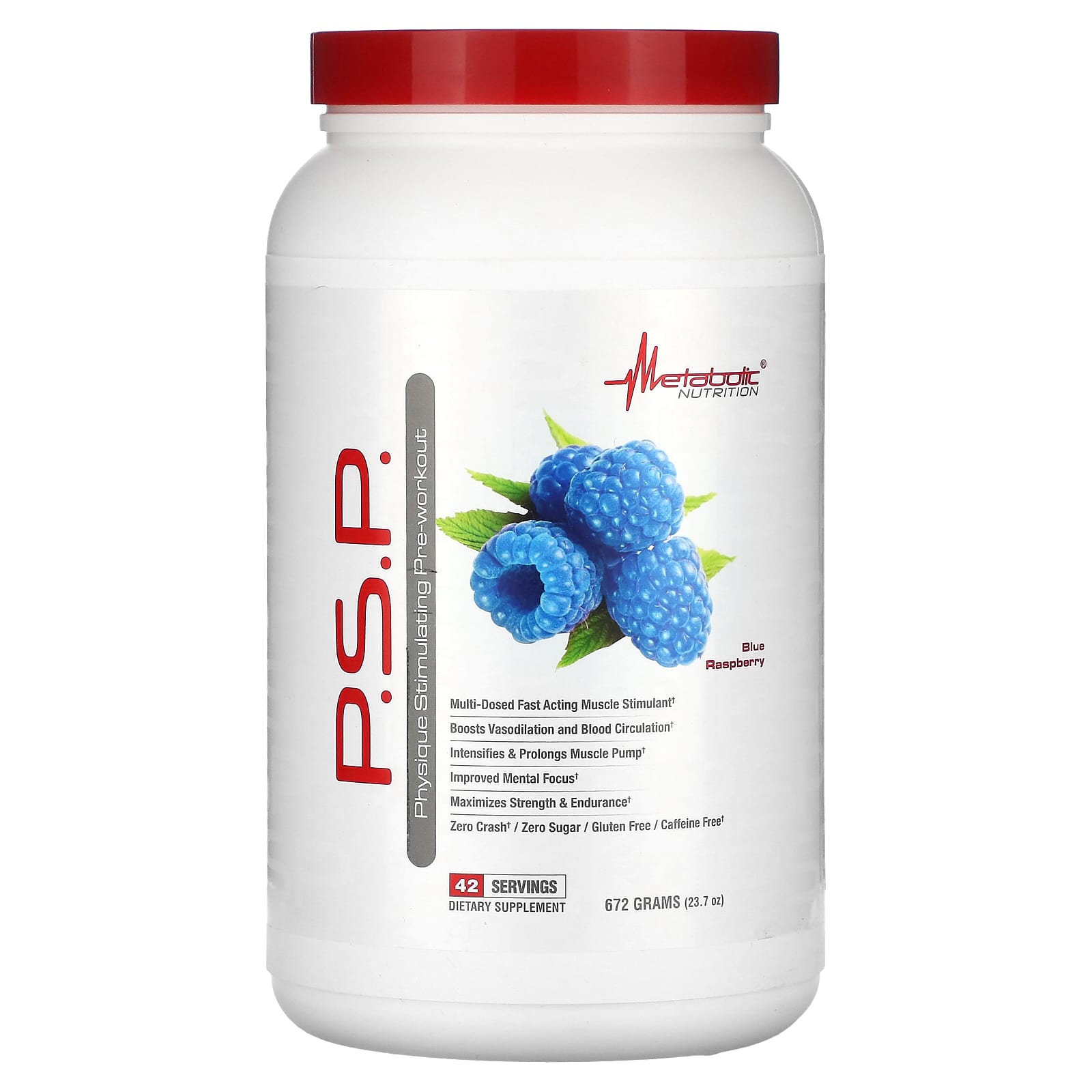Metabolic Nutrition, P.S.P Pre-Workout, Blue Raspberry , 23.7 oz (672 g) - Image 1