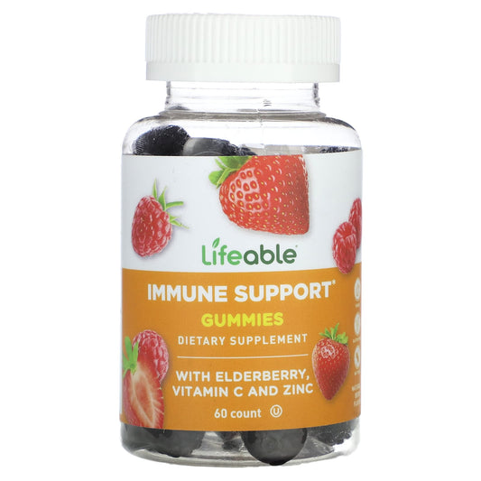 Lifeable, Immune Support Gummies with Elderberry, Vitamin C and Zinc, Natural Berry, 60 Gummies - Image 1
