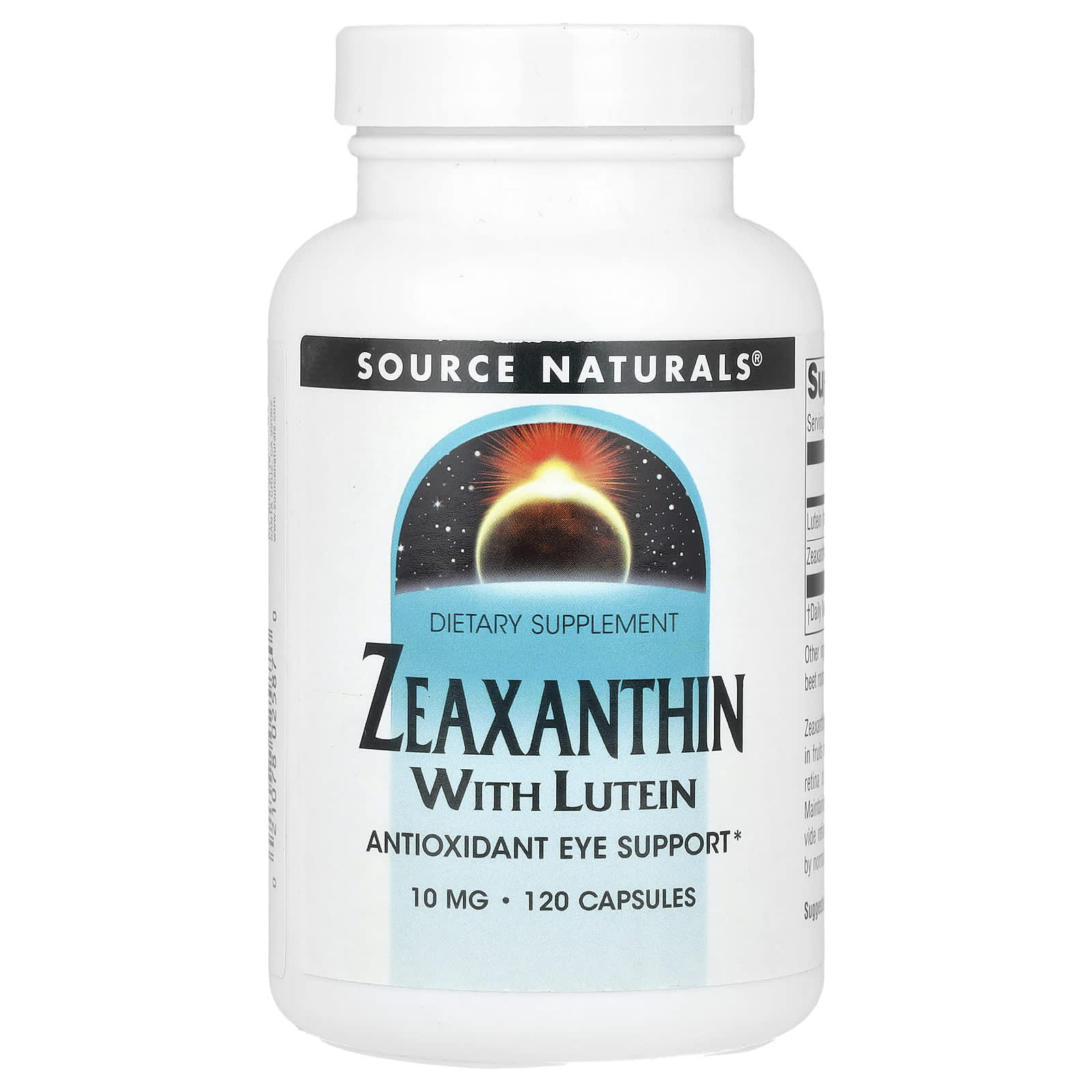Source Naturals, Zeaxanthin with Lutein, 10 mg, 120 Capsules - Image 1