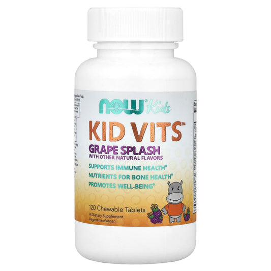 NOW Foods, Kid Vits™, Grape Splash, 120 Chewable Tablets - Image 1