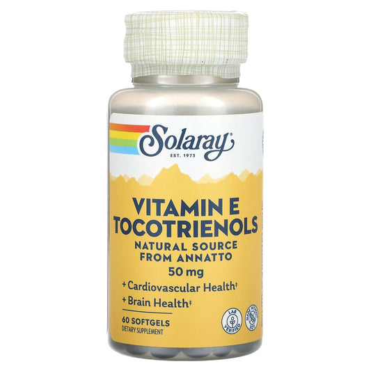 Solaray, Vitamine E Tocotrienols, 50 mg, 60 Softgels - Image 1