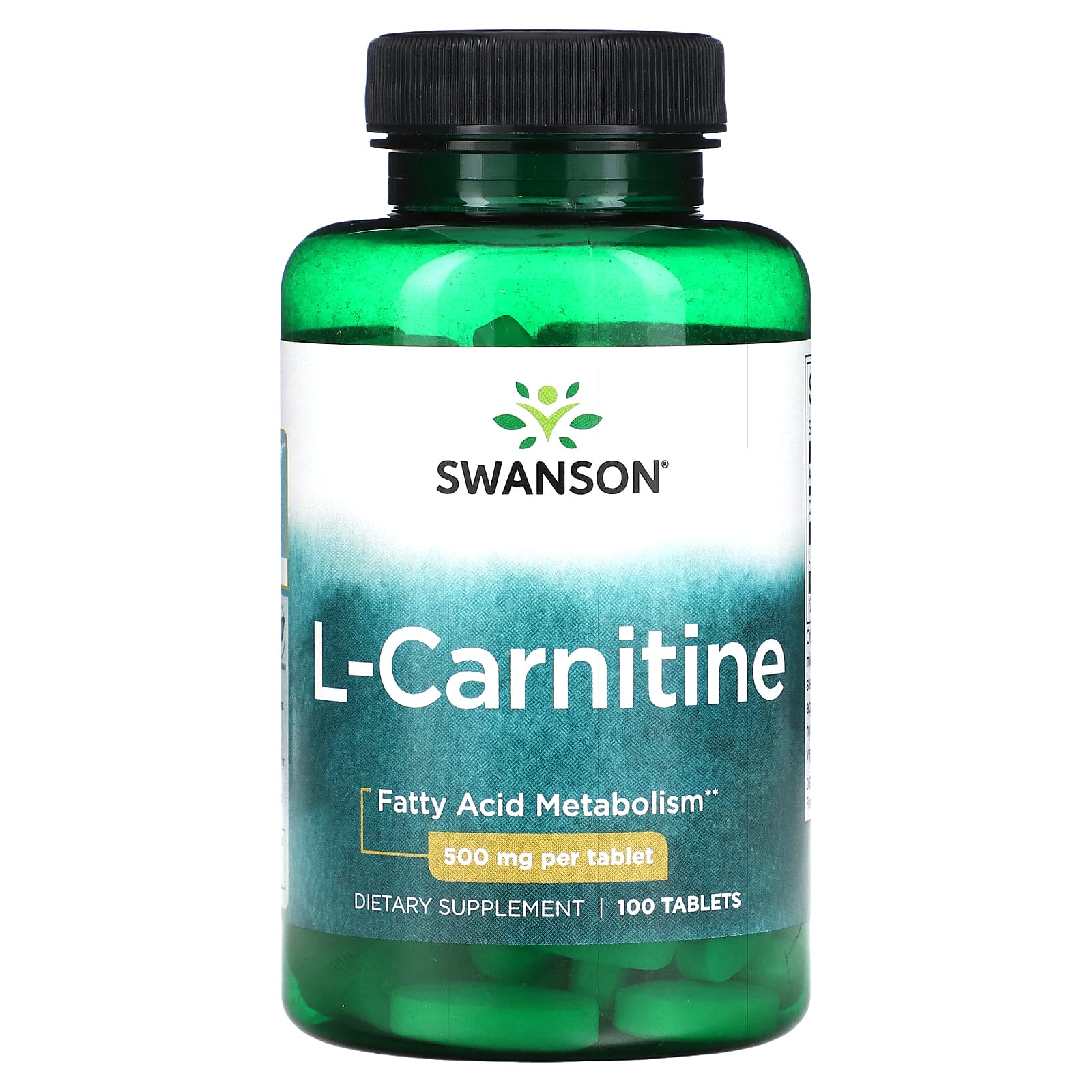 Swanson, L-Carnitine, 500 mg, 100 Tablets - Image 1