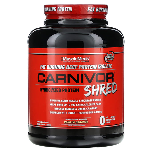 MuscleMeds, Carnivor Shred, Hydrolyzed Protein, Vanilla Caramel, 3.8 lbs (1,736 g) - Image 1
