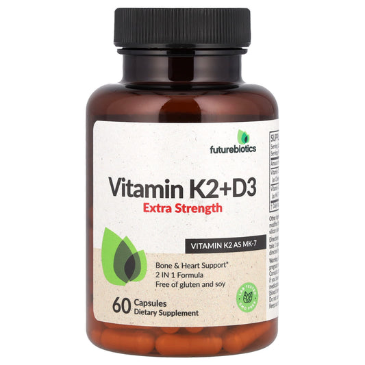 Futurebiotics Vitamin K2 + D3, Extra Strength Bone Support Supplement - Image 1
