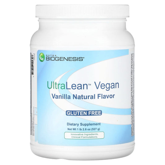 Nutra BioGenesis, UltraLean Vegan, Natural Vanilla, 1 lb 2.6 oz (527 g) - Image 1