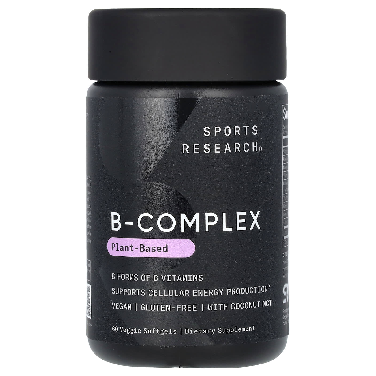 Sports Research, B-Complex, Plant-Based, 60 Veggie Softgels - Image 1