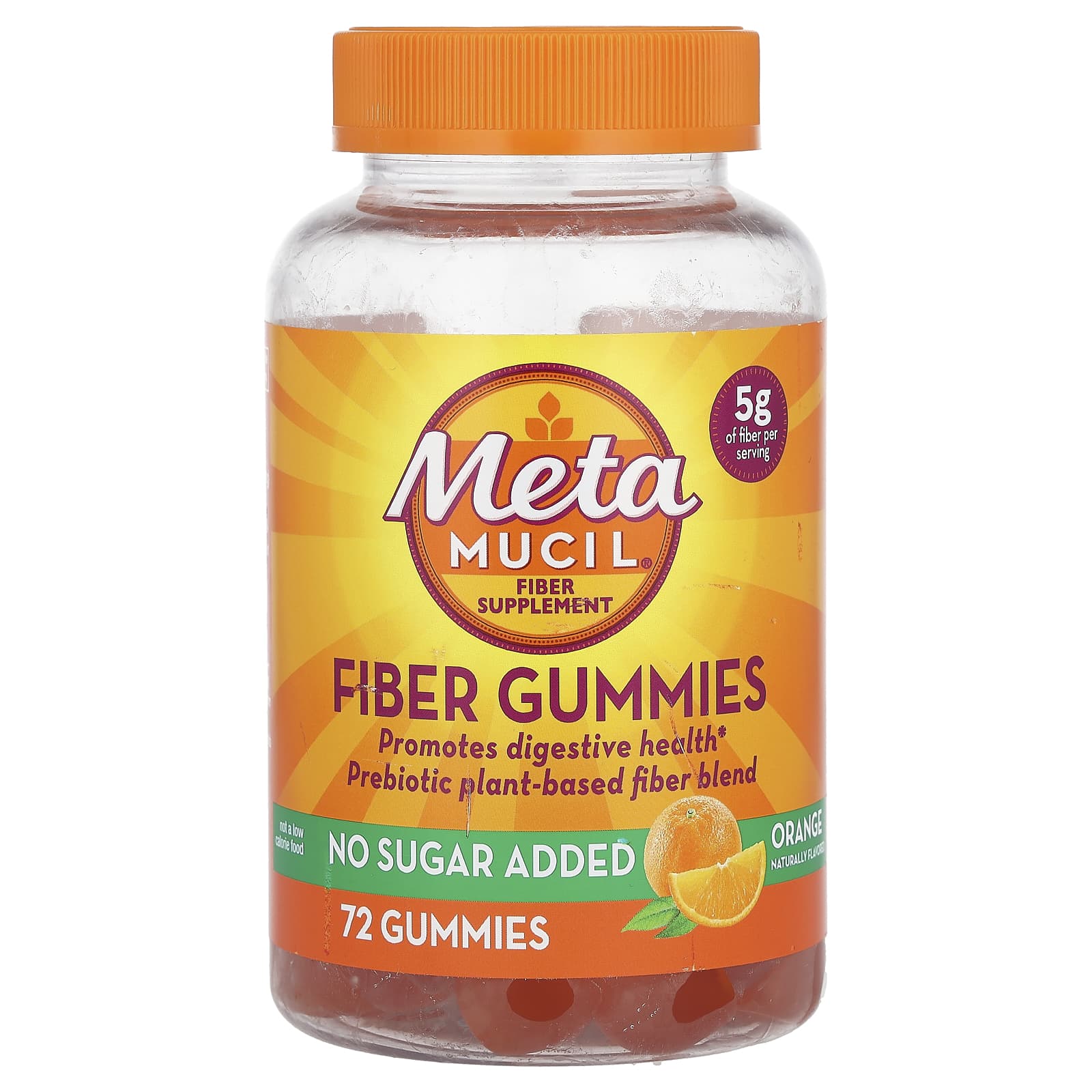 Metamucil, Fiber Gummies, Orange, 72 Gummies - Image 1