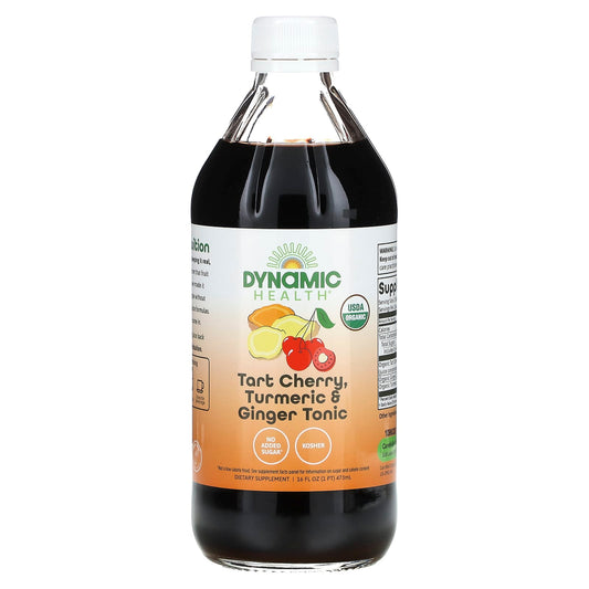 Turmeric & Ginger Tart Cherry Tonic, USDA Organic, 16 fl oz - Image 1