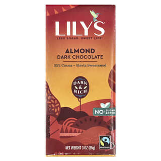Dark Chocolate Bar with Almonds by Lily's Sweets - 55% Cocoa, 3 oz