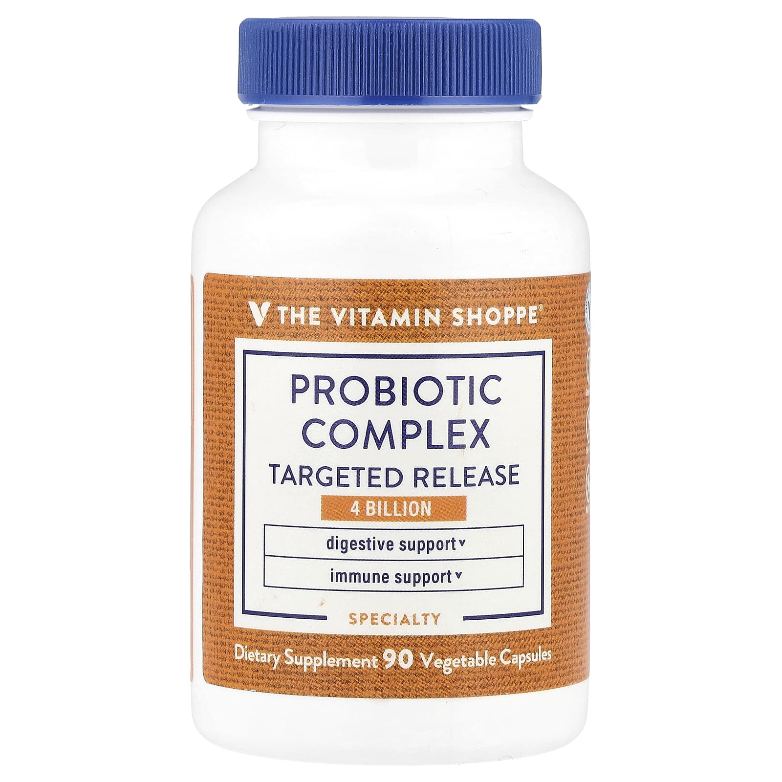 The Vitamin Shoppe, Probiotic Complex, 4 Billion, 90 Vegetable Capsules - Image 1