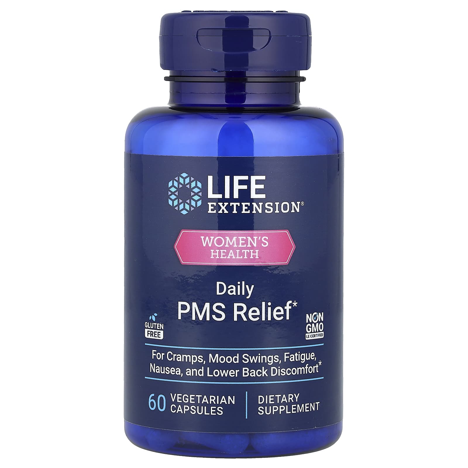 Life Extension, Women's Health, Daily PMS Relief, 60 Vegetarian Capsules - Image 1