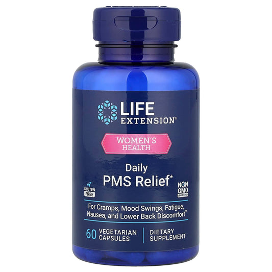 Life Extension, Women's Health, Daily PMS Relief, 60 Vegetarian Capsules - Image 1