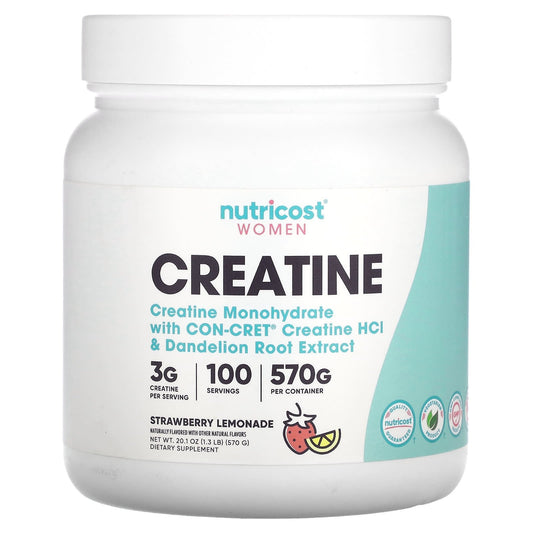 Nutricost, Women, Creatine, Strawberry Lemonade, 1.3 lb (570 g) - Image 1
