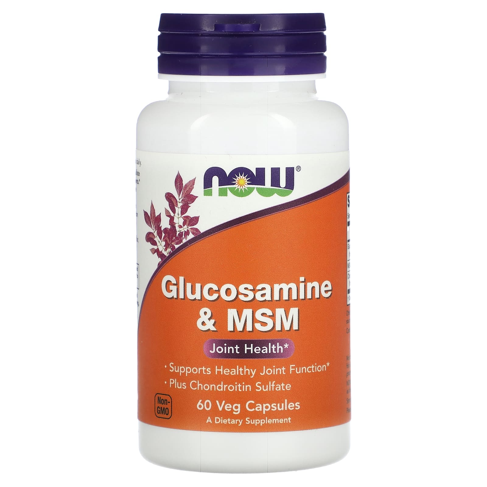 NOW Foods, Glucosamine & MSM, 60 Veg Capsules - Image 1