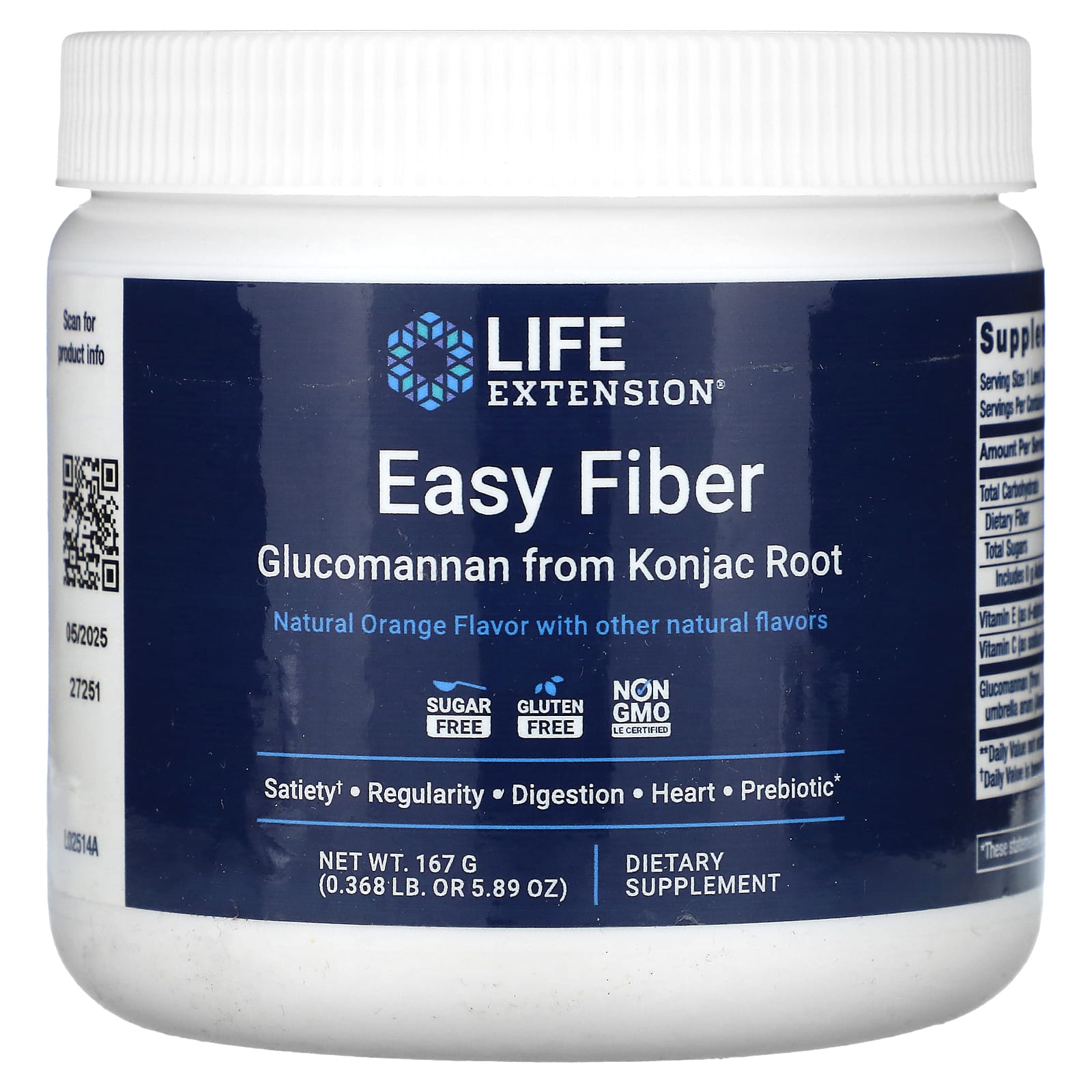 Life Extension, Easy Fiber, Natural Orange, 5.89 oz (167 g) - Image 1