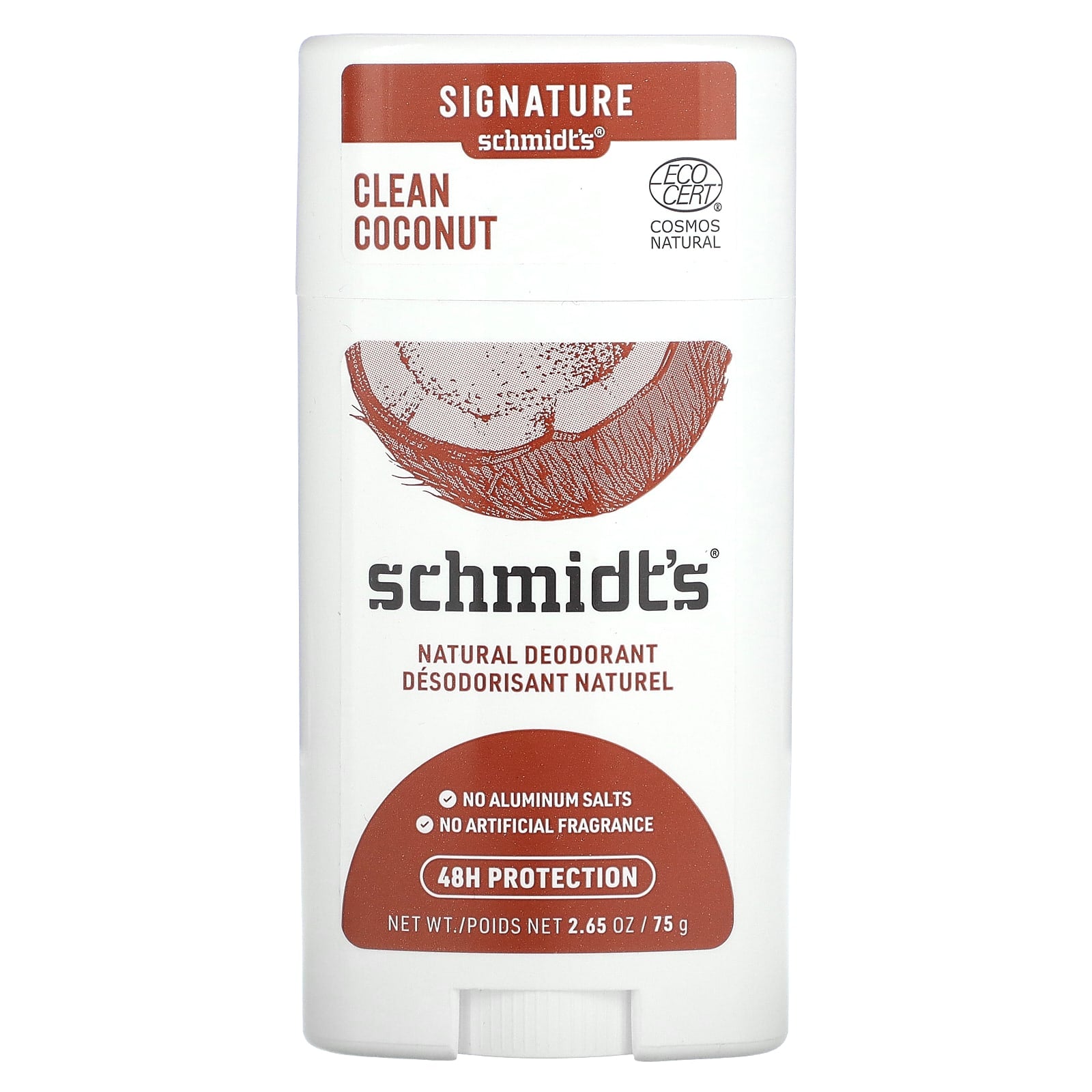 Schmidt's, Natural Deodorant, Clean Coconut, 2.65 oz (75 g) - Image 1