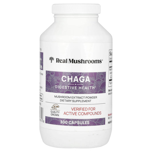 Real Mushrooms, Chaga, Mushroom Extract Powder, 300 Capsules - Image 1