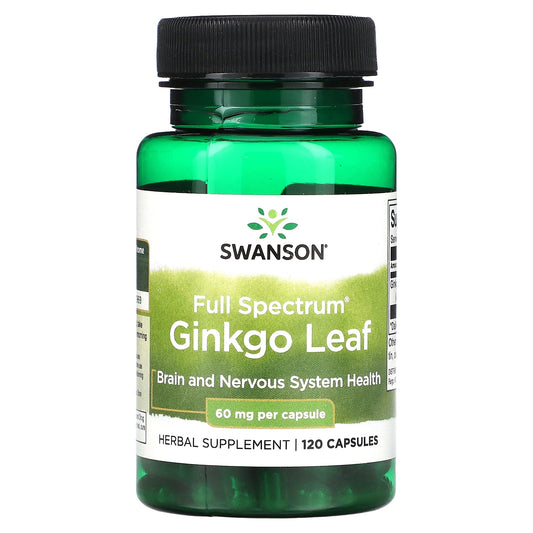 Swanson, Full Spectrum Ginkgo Leaf, 60 mg, 120 Capsules - Image 1
