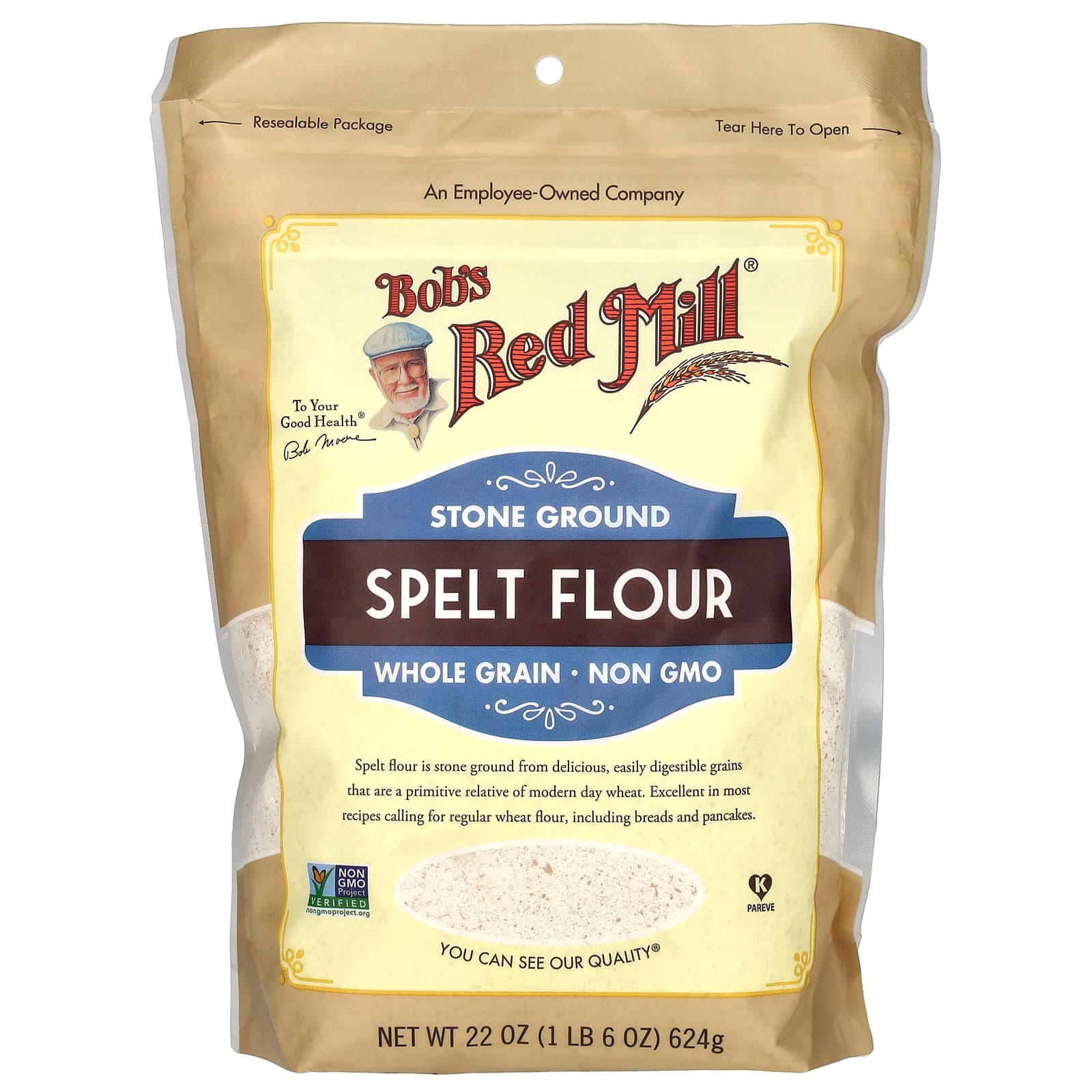 Whole Grain Spelt Flour by Bob's Red Mill - 22 oz (624g) - Image 1
