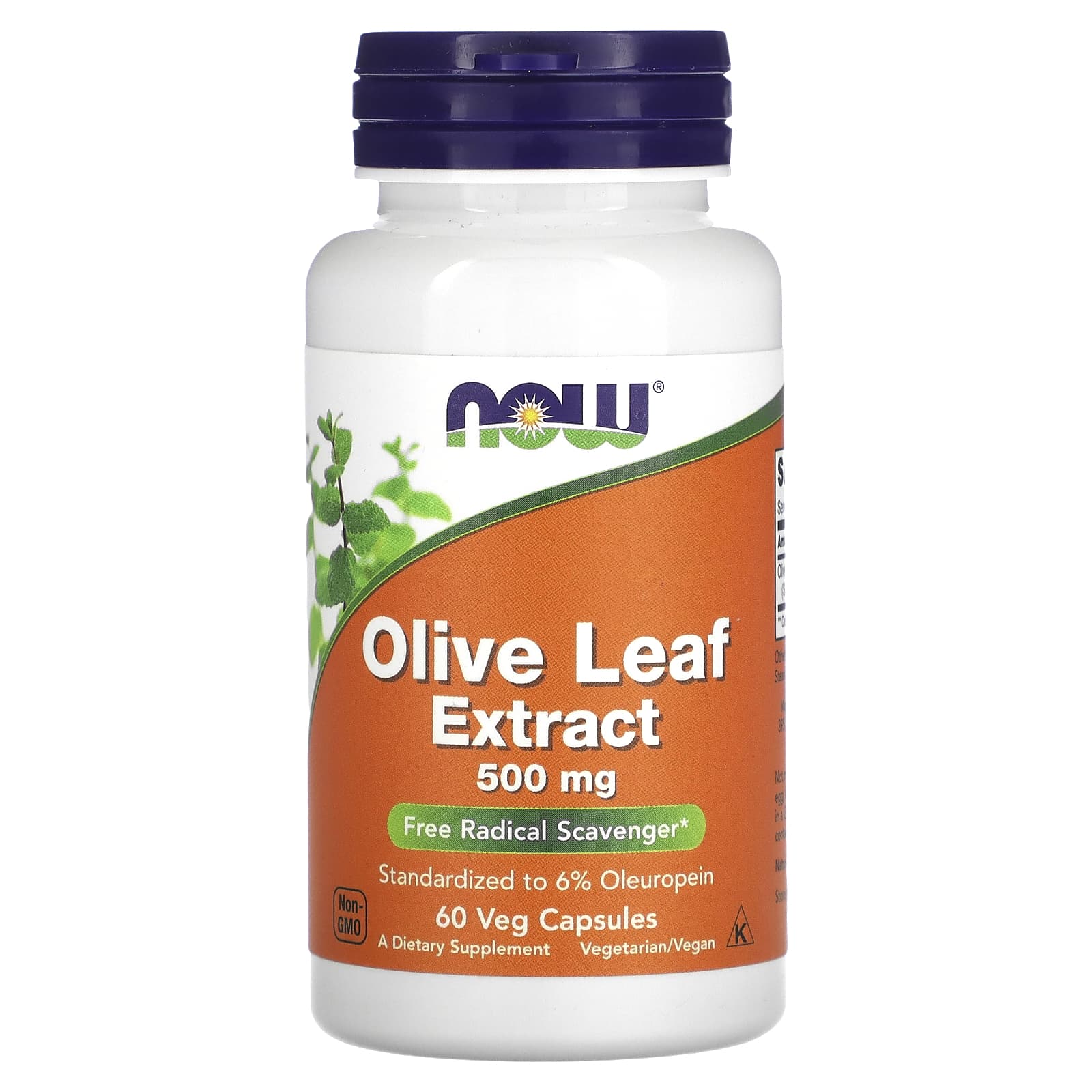 NOW Foods, Olive Leaf Extract, 500 mg, 60 Veg Capsules