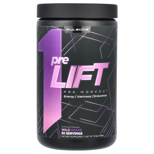 Rule One Proteins, preLIFT, Pre-Workout, Wild Grape, 15.3 oz (435 g) - Image 1
