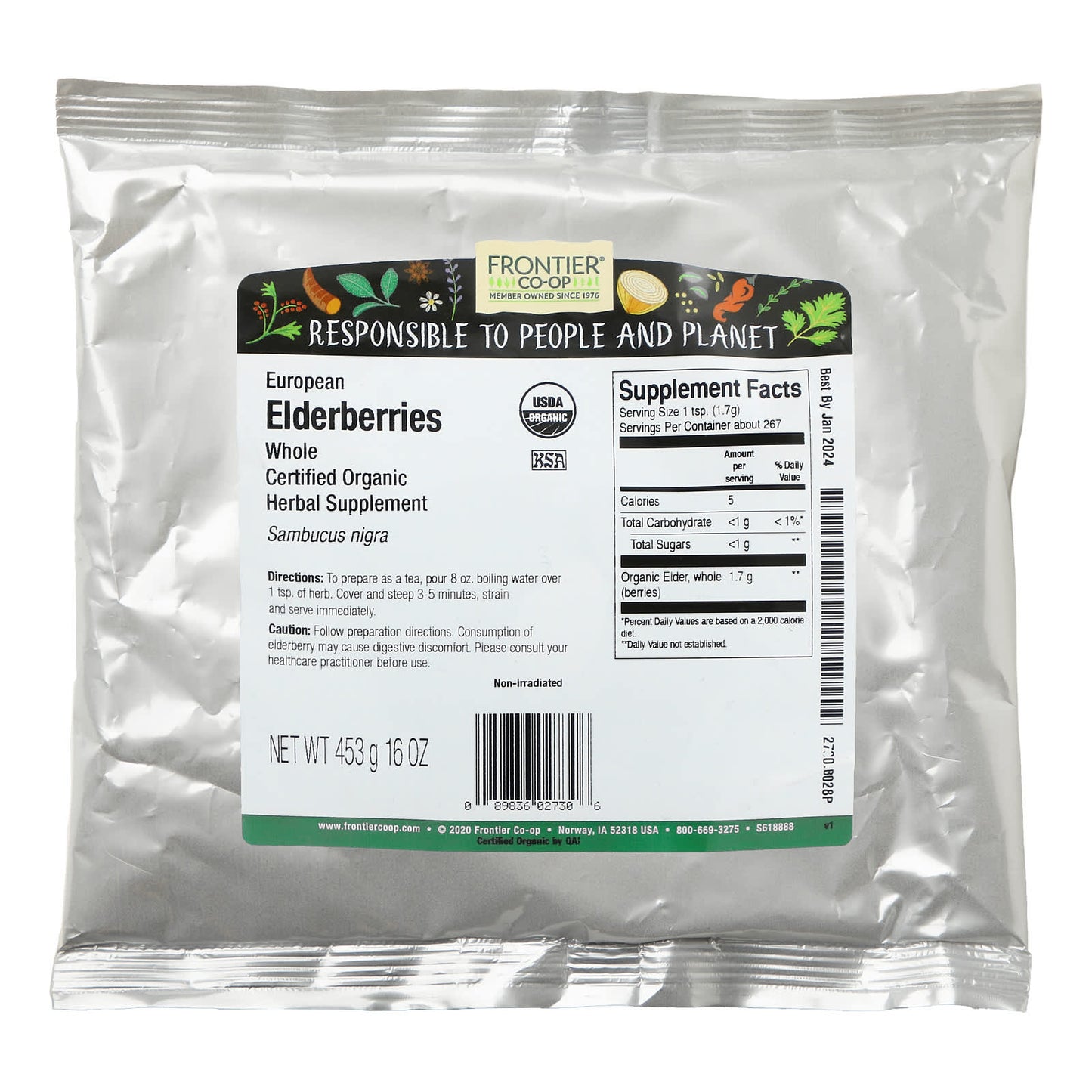 Organic European Elderberries - Frontier Co-op, 16 oz (453g) - Image 2