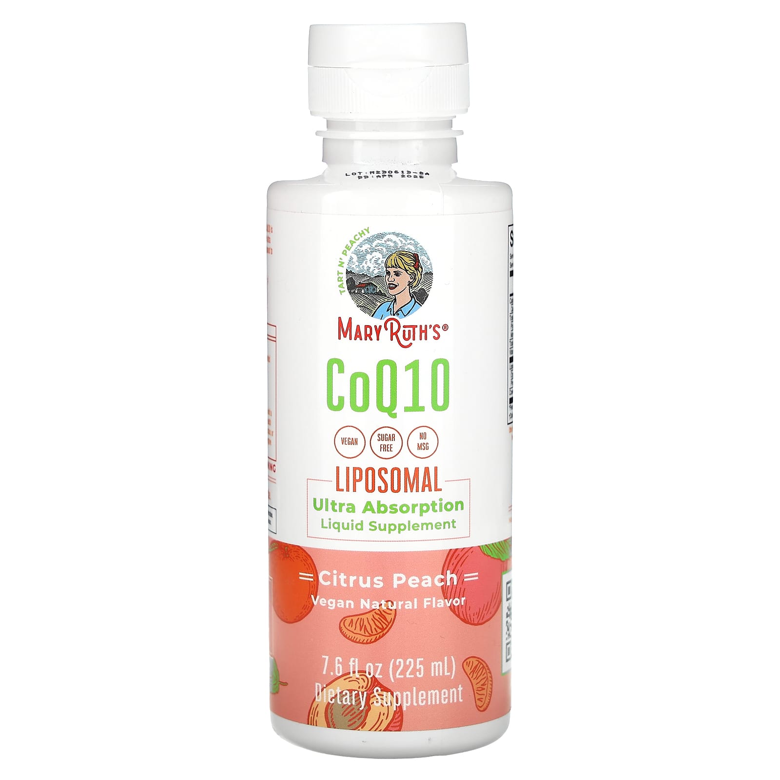 MaryRuth's, CoQ10 Liposomal, Citrus Peach, 7.6 fl oz (225 ml) - Image 1