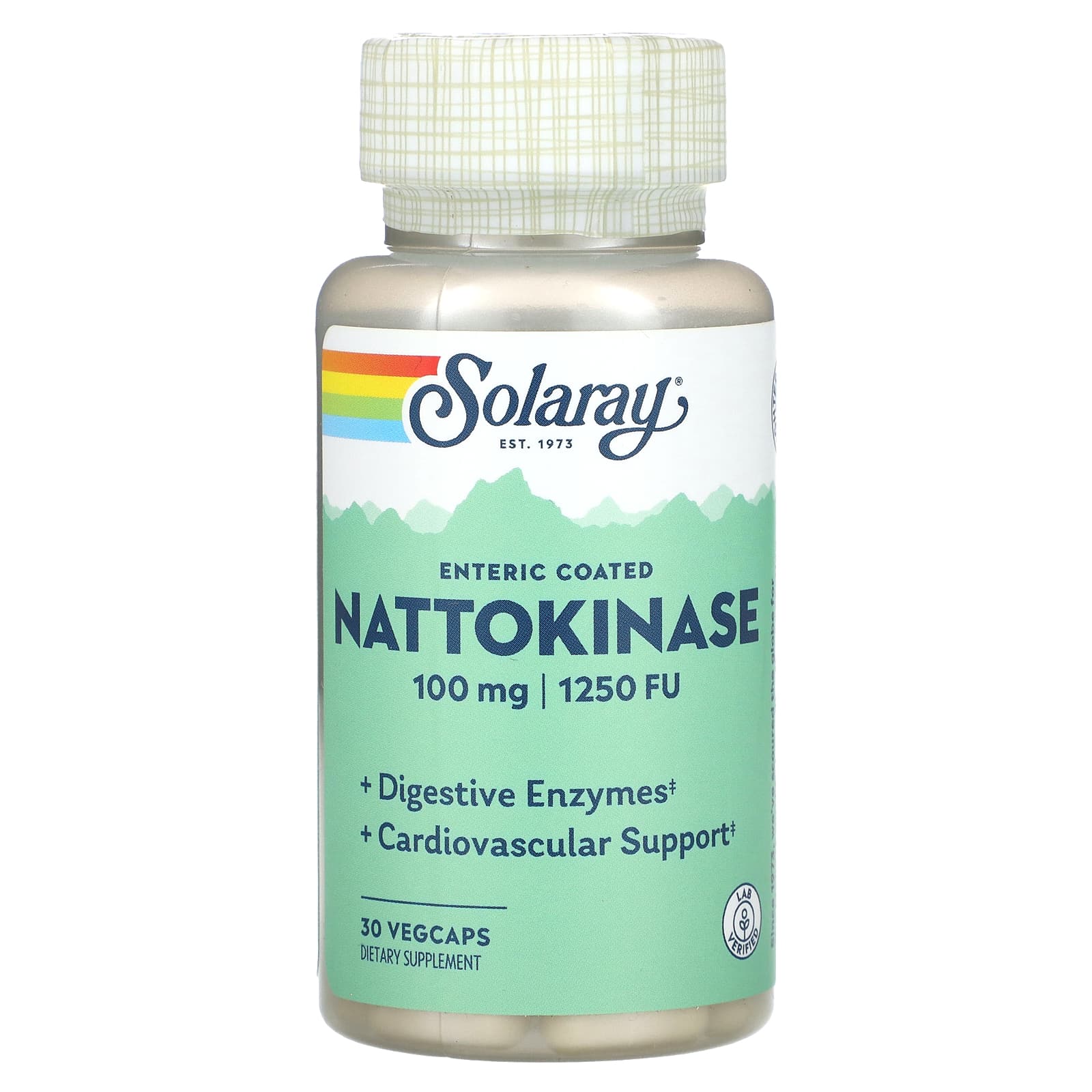 Solaray, Nattokinase, 100 mg, 1,250 FU, 30 VegCaps - Image 1