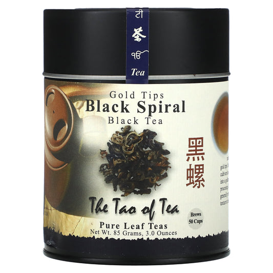 The Tao of Tea, Gold Tips Black Spiral, Black Tea, 3 oz (85 g) - Image 1