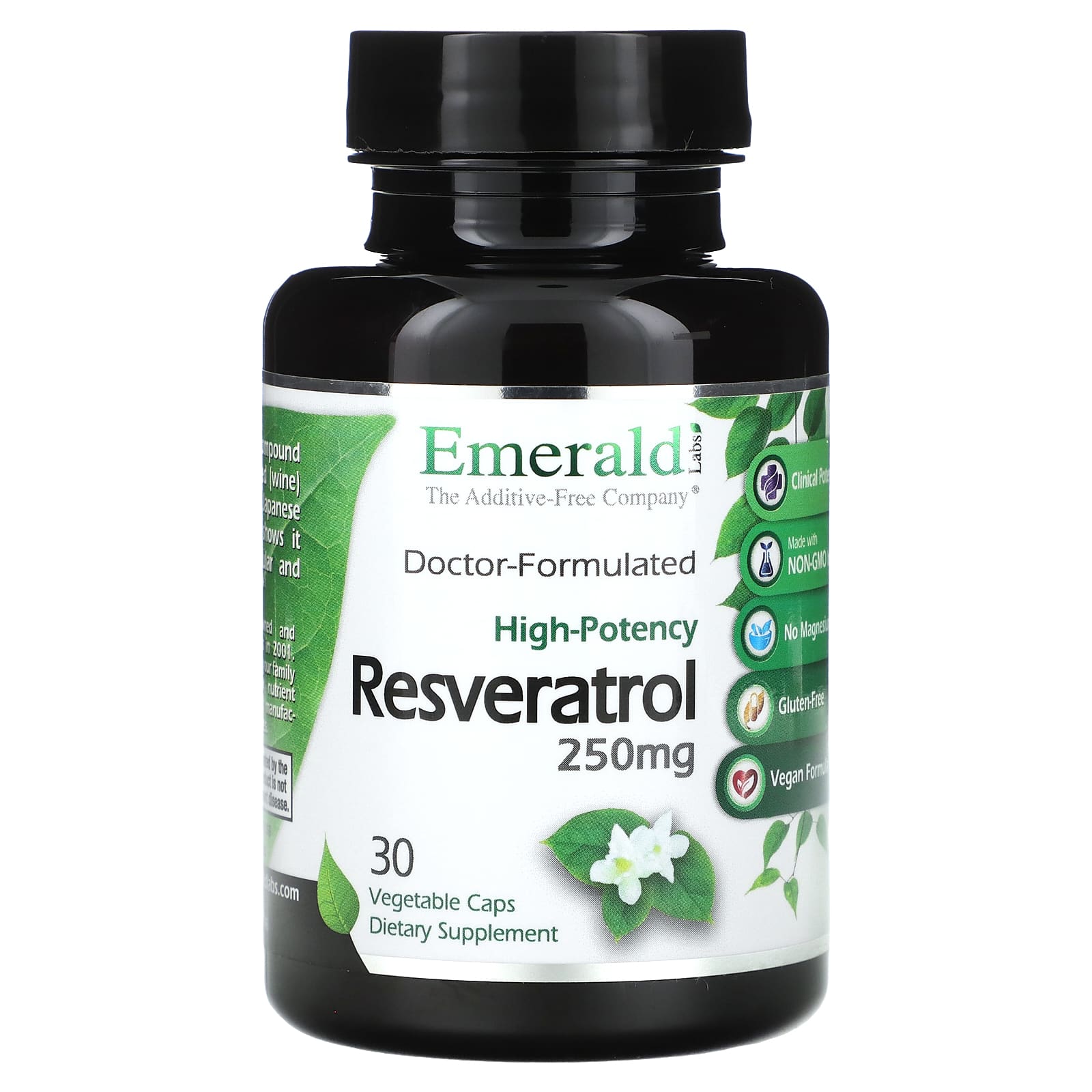 Emerald Laboratories Resveratrol 250mg 30 Capsules - Vegan & Gluten-Free - Image 1
