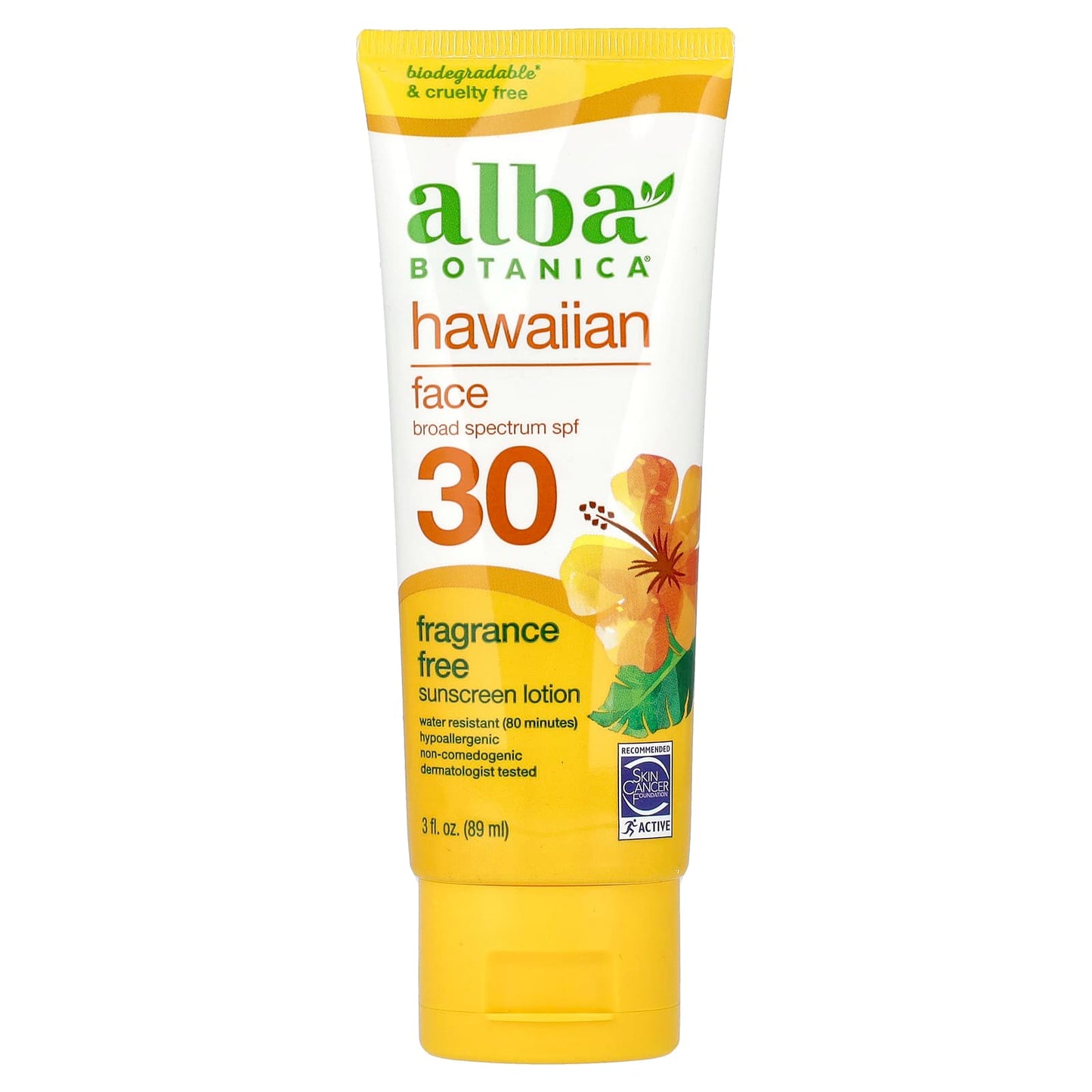 Alba Botanica Hawaiian Face Sunscreen Lotion SPF 30 Fragrance Free - Image 1