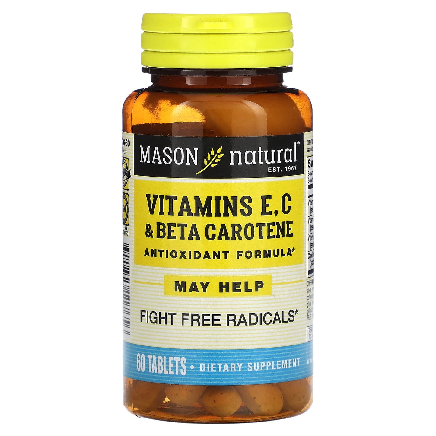Mason Natural, Vitamins E, C & Beta Carotene, 60 Tablets - Image 1