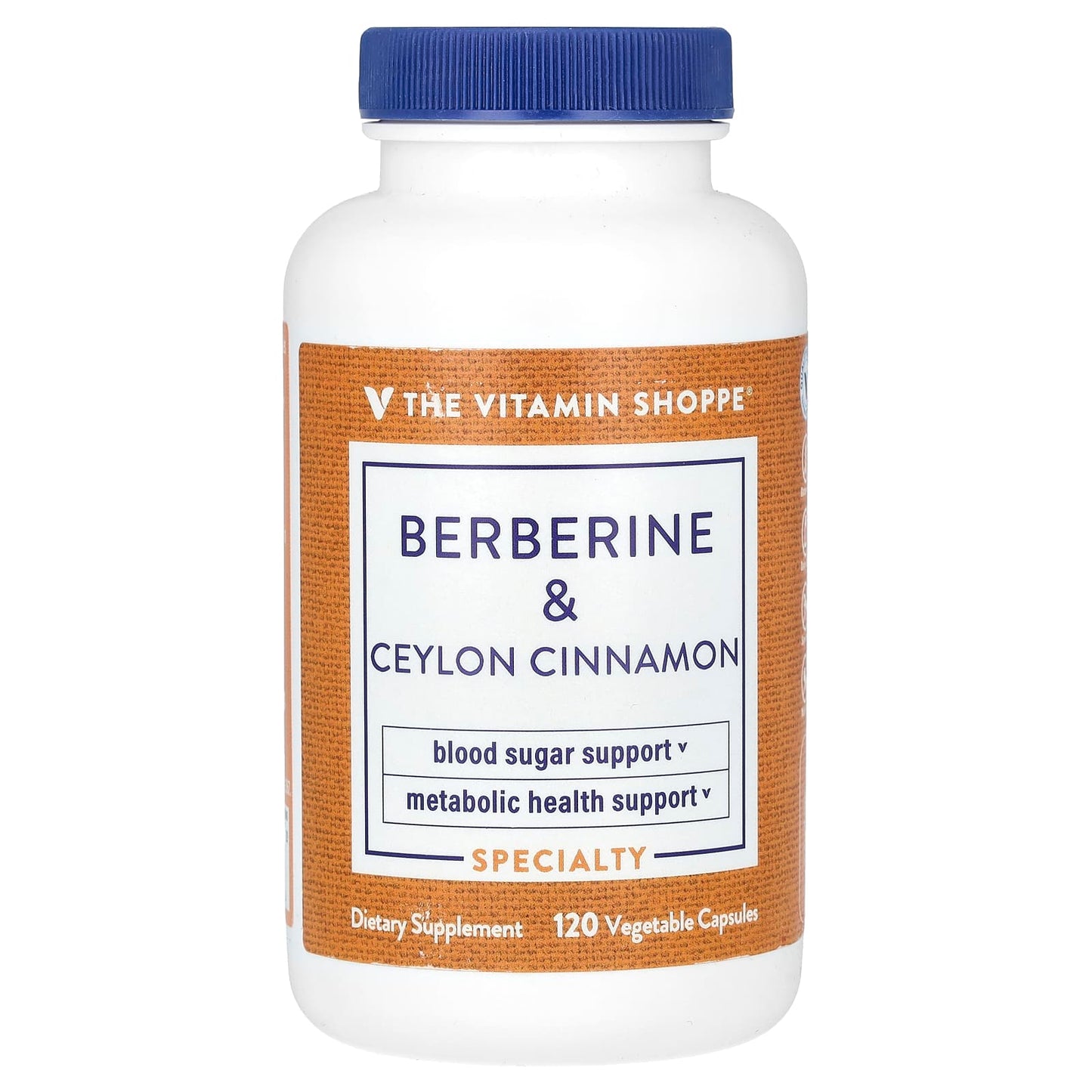 The Vitamin Shoppe, Berberine & Ceylon Cinnamon, 120 Vegetable Capsules - Image 1