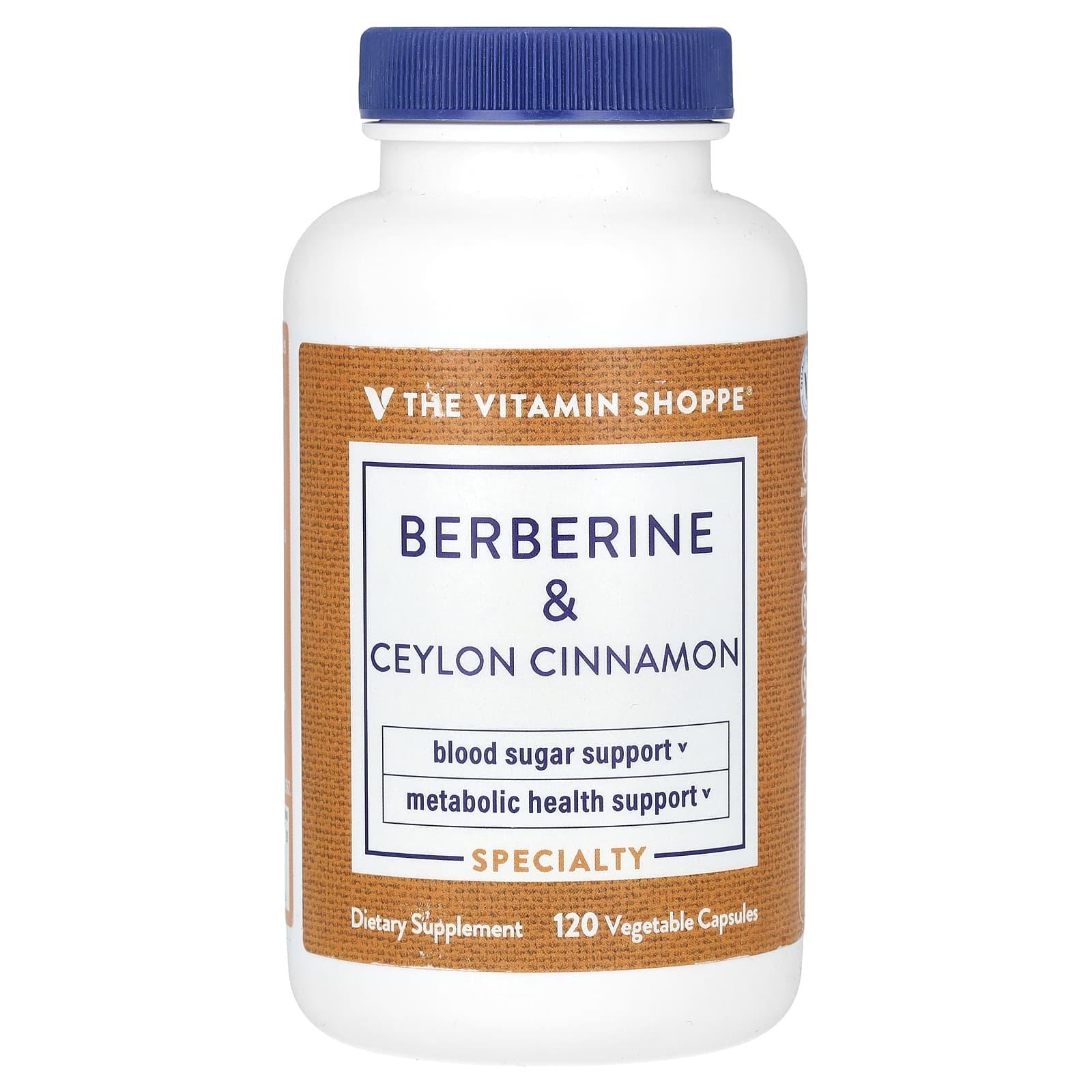 The Vitamin Shoppe, Berberine & Ceylon Cinnamon, 120 Vegetable Capsules - Image 1