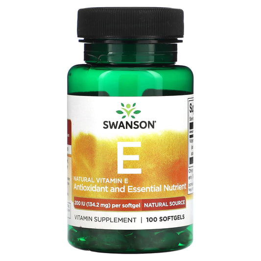Swanson, Natural Vitamin E, 134.2 mg, 100 Softgels - Image 1