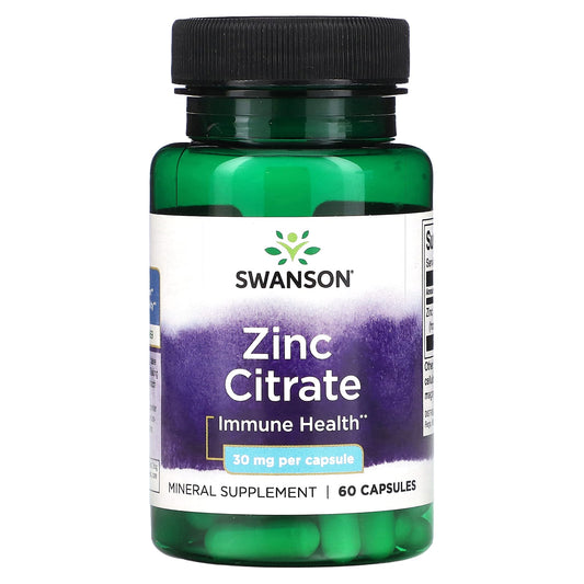 Swanson, Zinc Citrate, 30 mg , 60 Capsules - Image 1